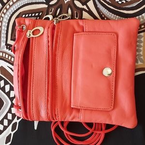 Genuine Leather Small Peach Colored Purse